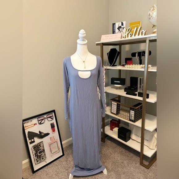 SKIMS Soft Lounge Keyhole Dress In Slate NWT Size 2X - Picture 4 of 7